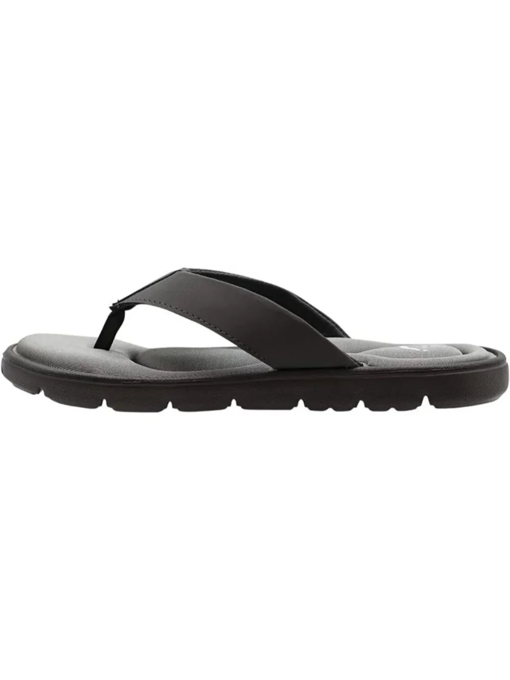 Men's Charcoal Grey Memory Foam Foot Bed Comfort Casual Sandal Slip On Shoes